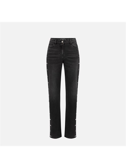 Jeans dritto in cotone con bottoni sui fianchi ELISABETTA FRANCHI | PJ28N46E246E2102